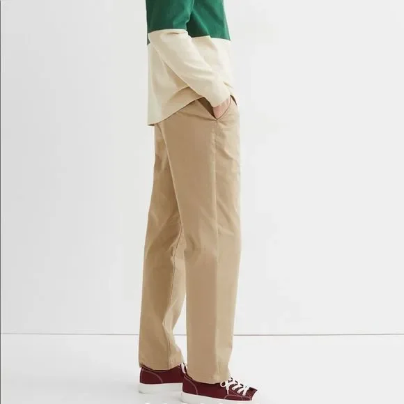 H&M Cotton Chino Khaki size 32x30 NEW - Picture 2 of 9